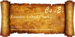 Csonka Erzsébet névjegykártya